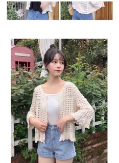 Áo khoác ren lỗ đi biển