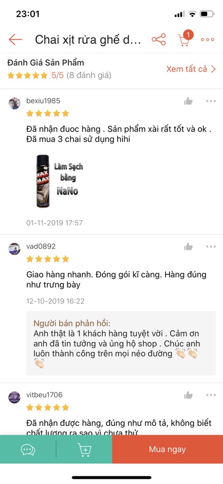 Chai xịt bóng ghế da đồ da ô tô hàng wax one chính hãng