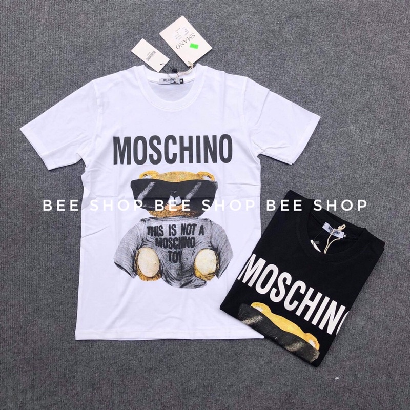 Áo phông Moschino gấu, áo đôi nam nữ, áo thun cổ tròn - Bee Shop