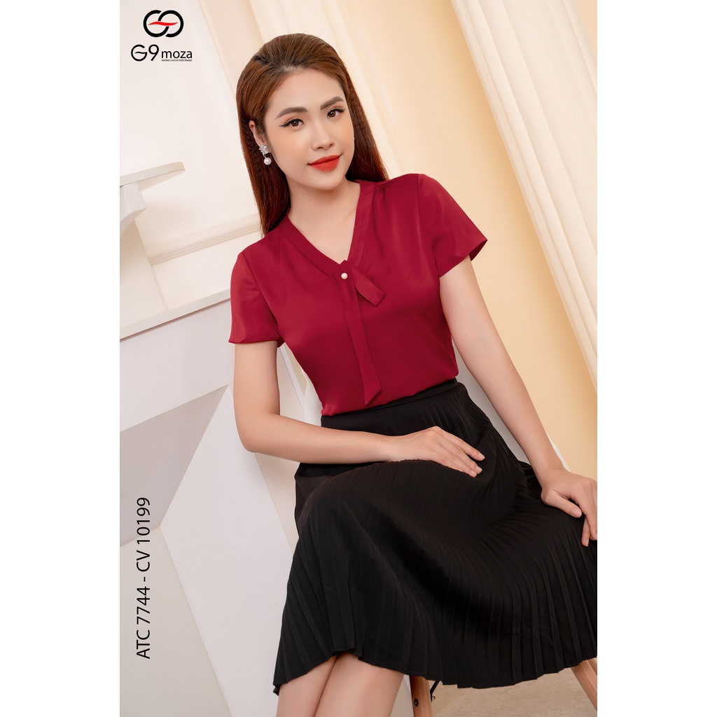 Áo sơ mi tay cộc 7744 - 1 G9moza hàng thiết kế chất lụa mềm, mịn, mát
