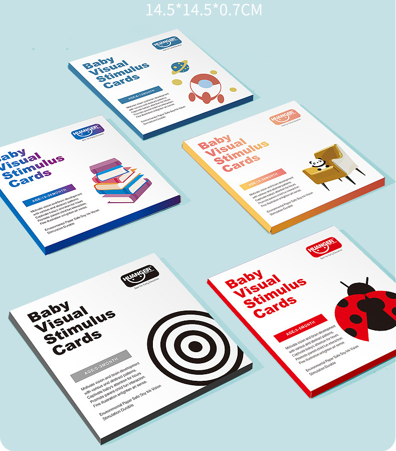 Thẻ Học Kích Thích Trí Thông Minh Montessori Màu Trắng Đen Dành Cho Trẻ Sơ Sinh