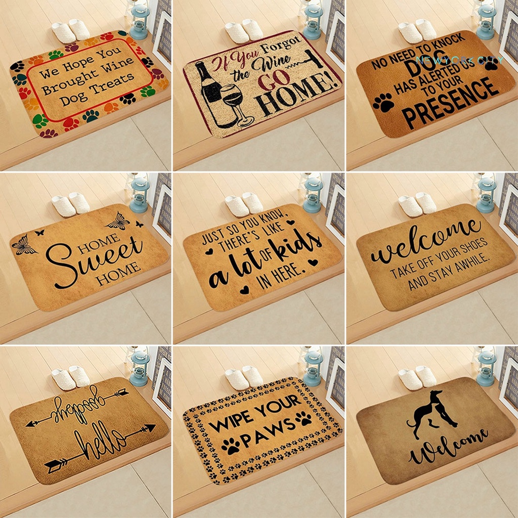 Thảm lót cửa chùi chân Chống Trượt Thấm Hút Nước In Chữ Trang Trí Nhà Cửa