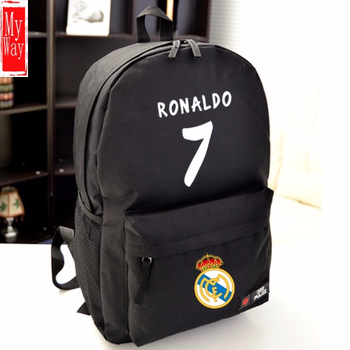 Ba Lô Bóng Đá Real Madrid C Ronaldo No. Ba Lô Thể Thao 7 Món Vải Canvas Thiết Kế Cá Tính Cho Nam Và Nữ