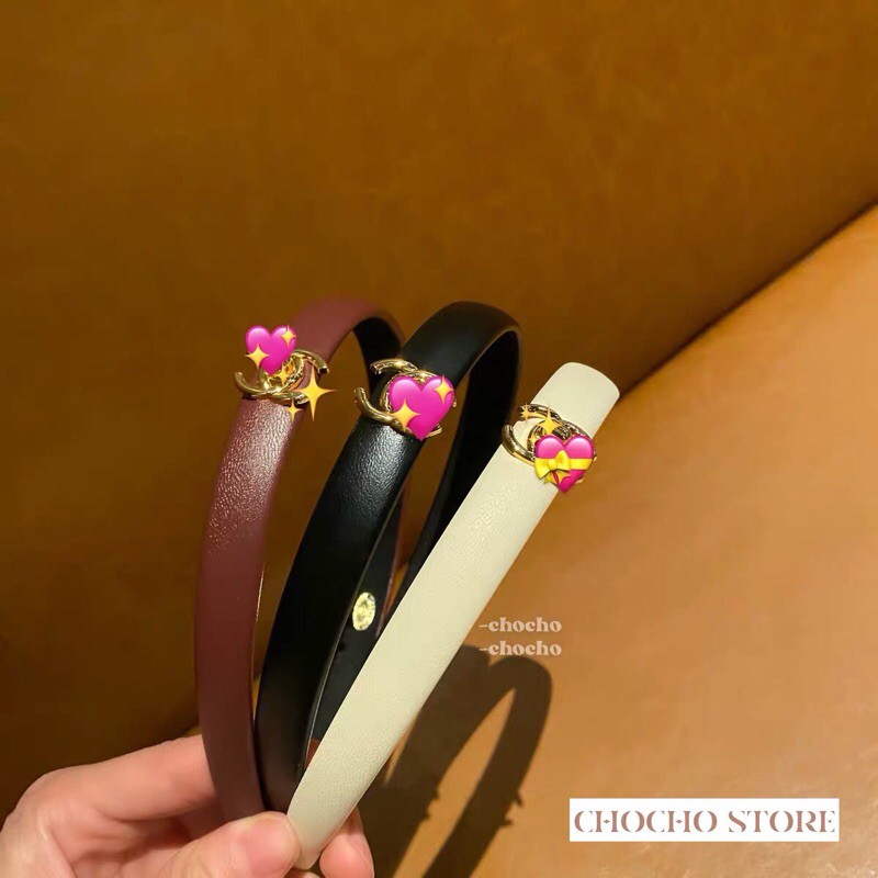 Bờm tóc nữ logo CC 𝘾𝙝𝙖𝙣𝙚𝙡  3 màu đen, trắng, đỏ