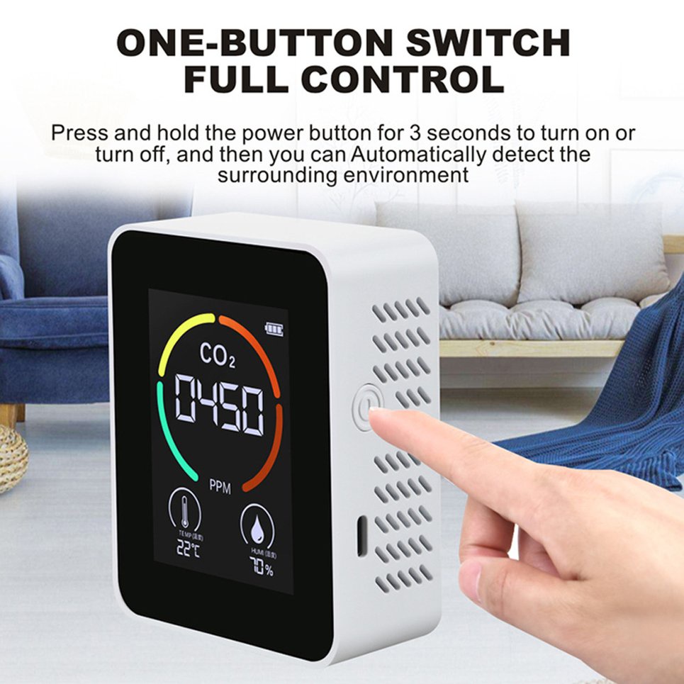 CO2 Sensor CO2 Meter Digital Air Detector Intelligent Air Quality Analyzer