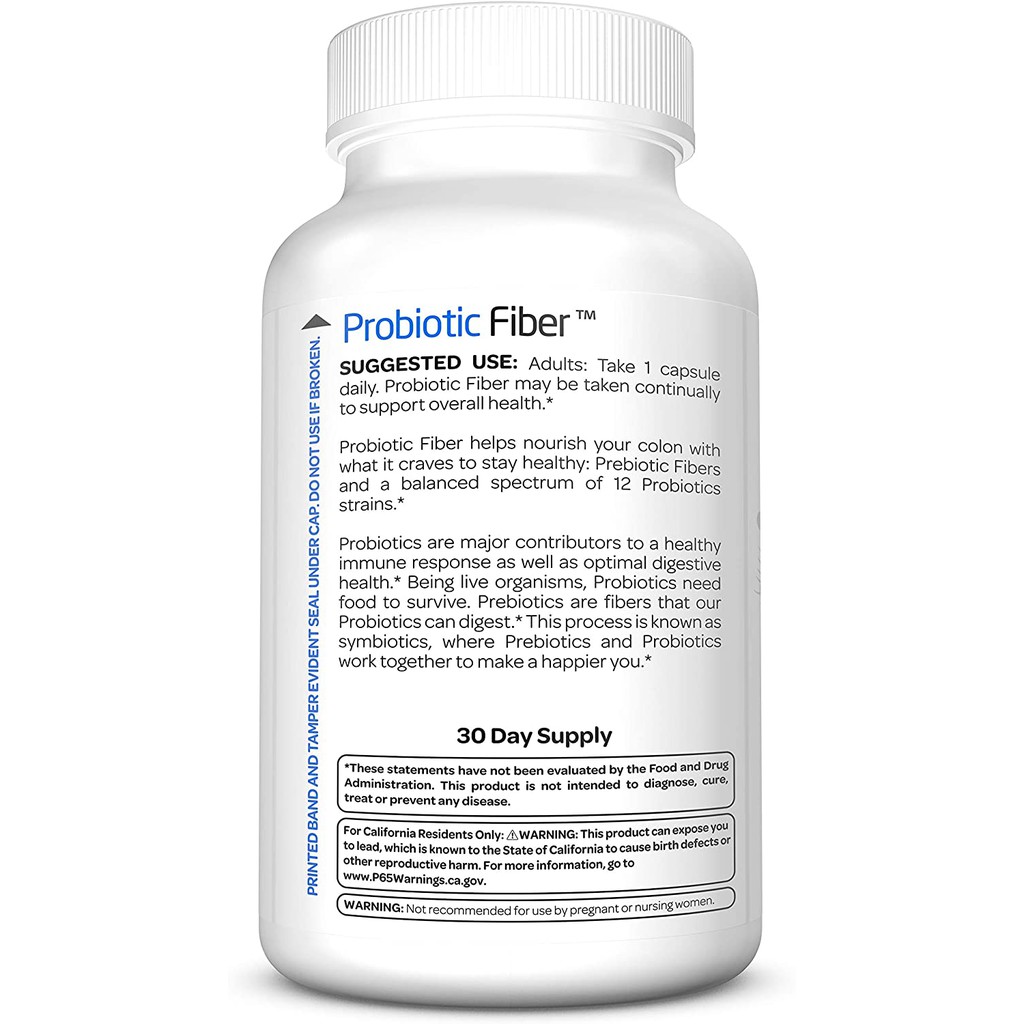 Thực phẩm bảo vệ sức khỏe Health plus Probiotic fiber with 20 billion CFU giúp hệ miễn dịch khỏe mạnh chai 30 viên