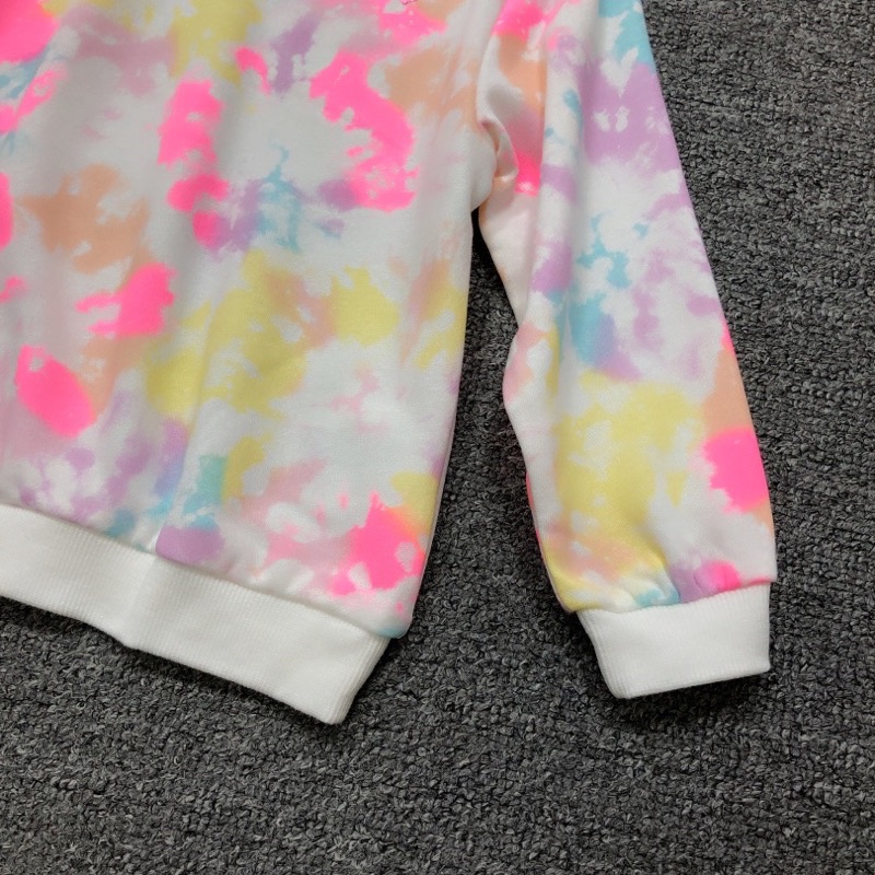 Áo thun dài tay bé gái màu loang HM 1-10 tuổi  Áo phông bé gái cotton mềm xuất dư 0822