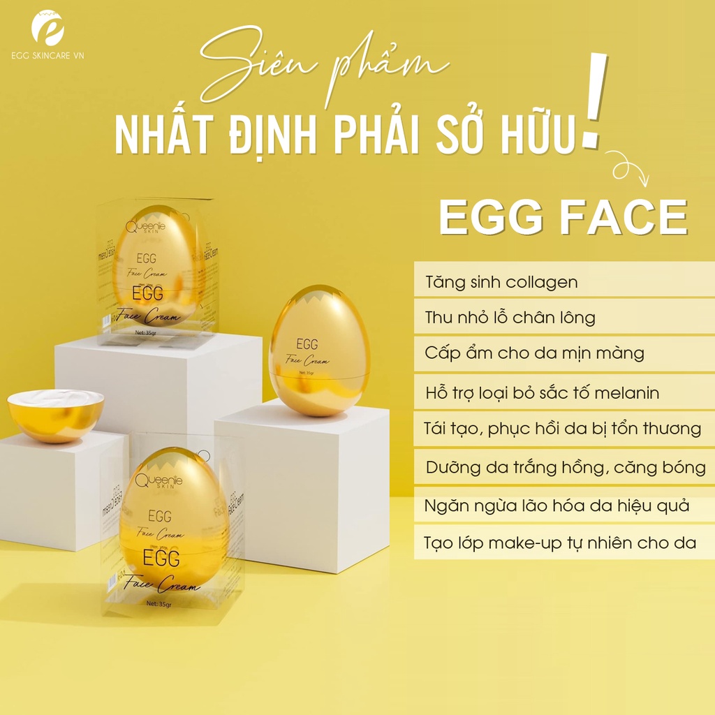 Kem Face Trứng Vàng Queenie Skin