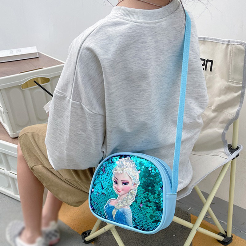 Túi Đeo Chéo Một Bên Vai Đính Kim Sa Thời Trang Hàn Quốc Mới Dành Cho Bé Gái