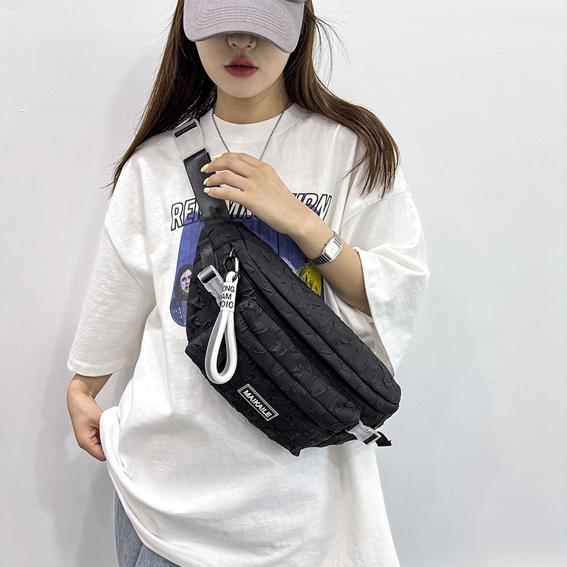 Túi Đeo Trước Ngực Bằng Nylon Sức Chứa Lớn Thời Trang Hàn Quốc Cho Nữ
