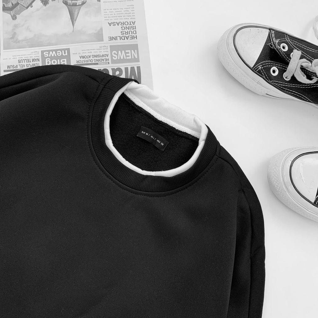 Áo nỉ cổ tròn Sweater anymore - Áo nỉ bông chui đầu Unisex Hàn Quốc LEILA.ST9 | BigBuy360 - bigbuy360.vn