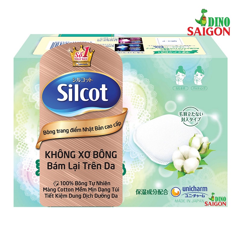 Combo 5 hộp Bông tẩy trang (bông trang điểm) cao cấp Silcot Premium 66 miếng/hộp