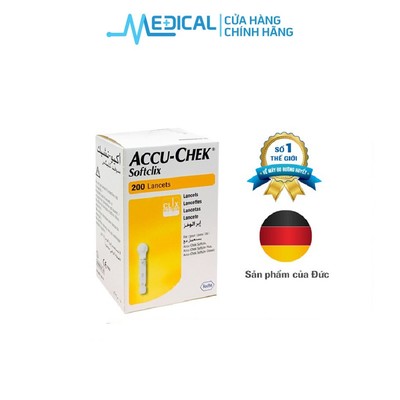Kim lấy máu đầu dep máy đường huyết Accu-Chek Softclix cho máy đường huyết " Active và Intans "Hộp 200 kim -MEDICAL
