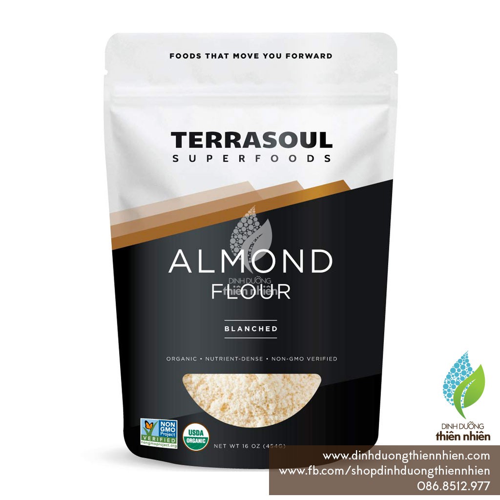 Bột Hạnh Nhân Tươi Hữu Cơ Terrasoul Superfoods Almond Flour, 454g