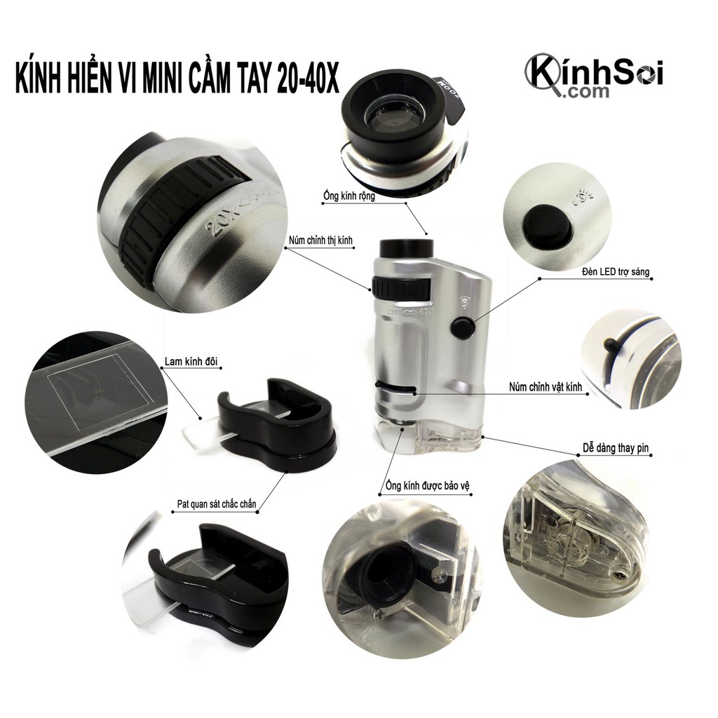 Kính hiển vi mini cầm tay 20-40x