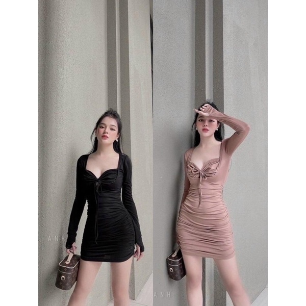 đầm rip tay dài(hình thật)