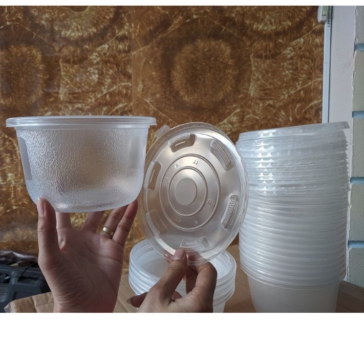 Combo 25 bát nhựa 1000ml có nắp đựng cháo, canh, phở