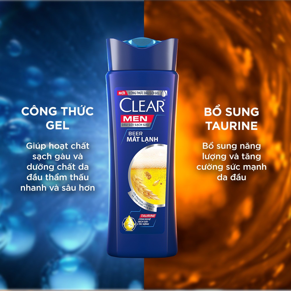 [HB GIFT] Dầu gội sạch gàu Clear Men Beer mát lạnh 650Gr, tặng kèm khăn tắm cao cấp | BigBuy360 - bigbuy360.vn