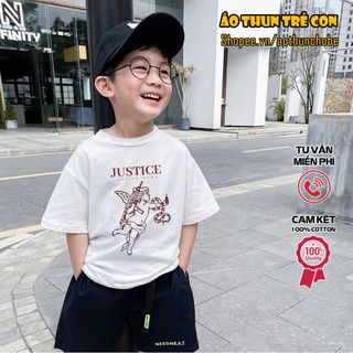 Quần Áo Trẻ Em Áo Thun Ngắn Tay Thần Tình Yêu Cupid Basic Cá Tính Chất Cotton Mát Mẻ