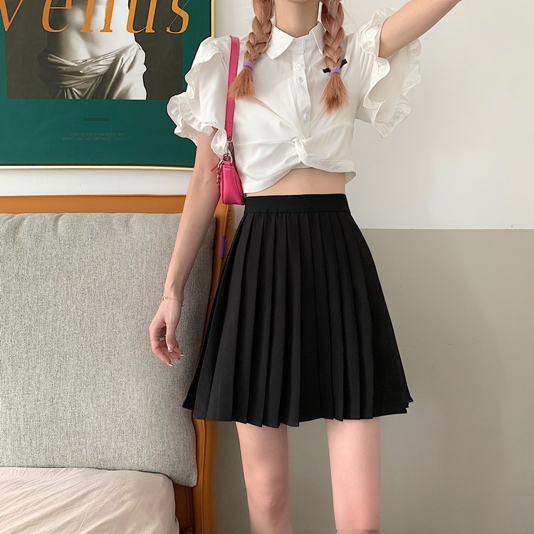 Chân Váy Chữ A Lưng Cao Xếp Ly Thời Trang Mùa Hè Phong Cách Hàn Quốc 2 Màu Tùy Chọn Cho Nữ | BigBuy360 - bigbuy360.vn