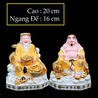 [ Cao 20 cm ] TƯỢNG THẦN TÀI - THỔ ĐỊA  LONG HỔ - ÁO VÀNG [ Bột đá + composite ]