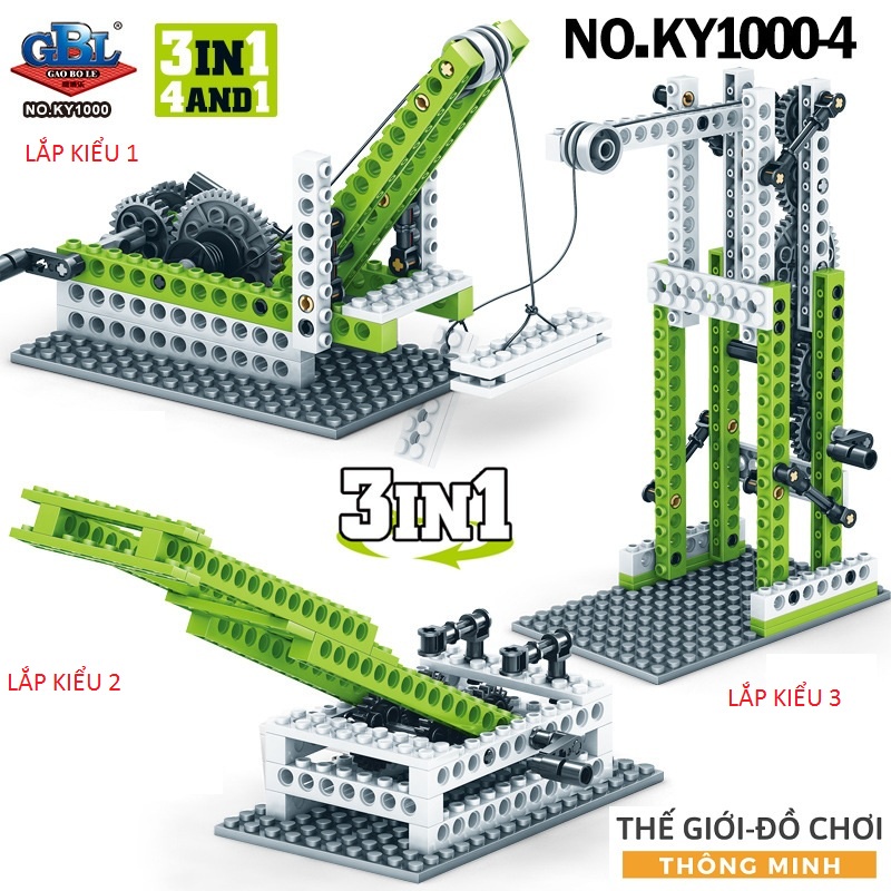 Bộ xếp hình đồ chơi Lego cao cấp 3in1 mô phỏng chuyển động cỡ lớn