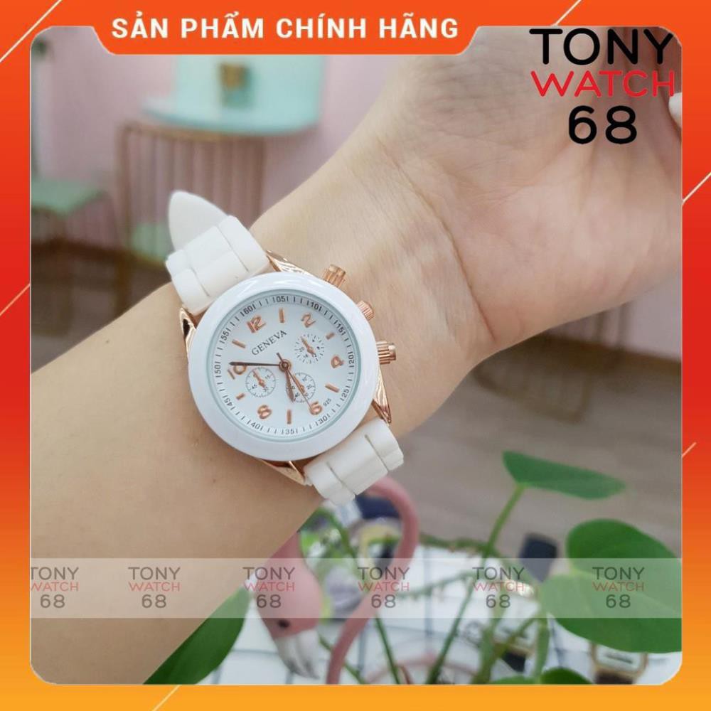 Hot!!! Đồng hồ cặp đôi nam nữ Geneva dây cao su mặt kính cong độc đáo chính hãng Tony Watch 68 giá re