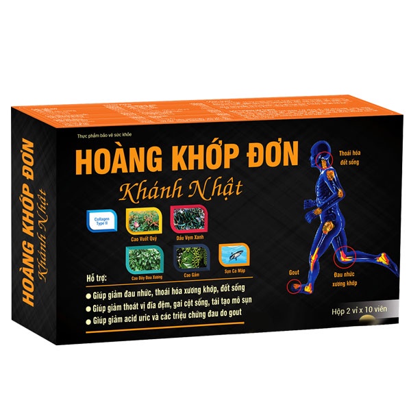 Hoàng Khớp Đơn Khánh Nhật - Hỗ trợ giảm đau nhức xương khớp, đau mỏi cơ bắp, tăng lưu thông khí huyết, hỗ trợ giảm gout