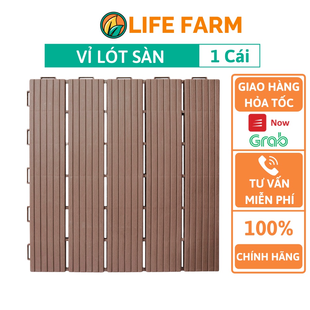 Vỉ Nhựa 5 Nan Lót Sàn Ban Công, Sân Thượng Kích Thước 30x30cm (VLS-001-0NAU)