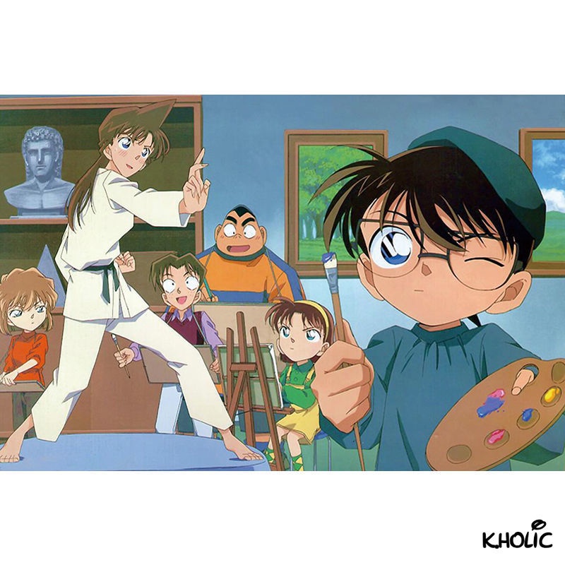 Thám tử lừng danh conan xếp hình bằng gỗ, 300/520/1000 miếng xếp hình anime, đồ chơi phát triển
