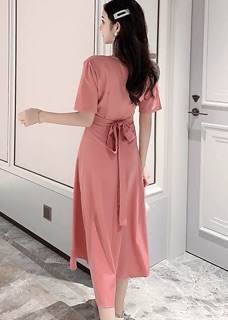Đầm dáng dài chéo eo hàng VNXK