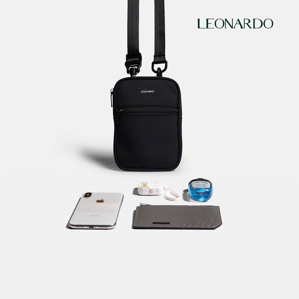 Túi đeo chéo unisex Mini Oxford thương hiệu Leonardo