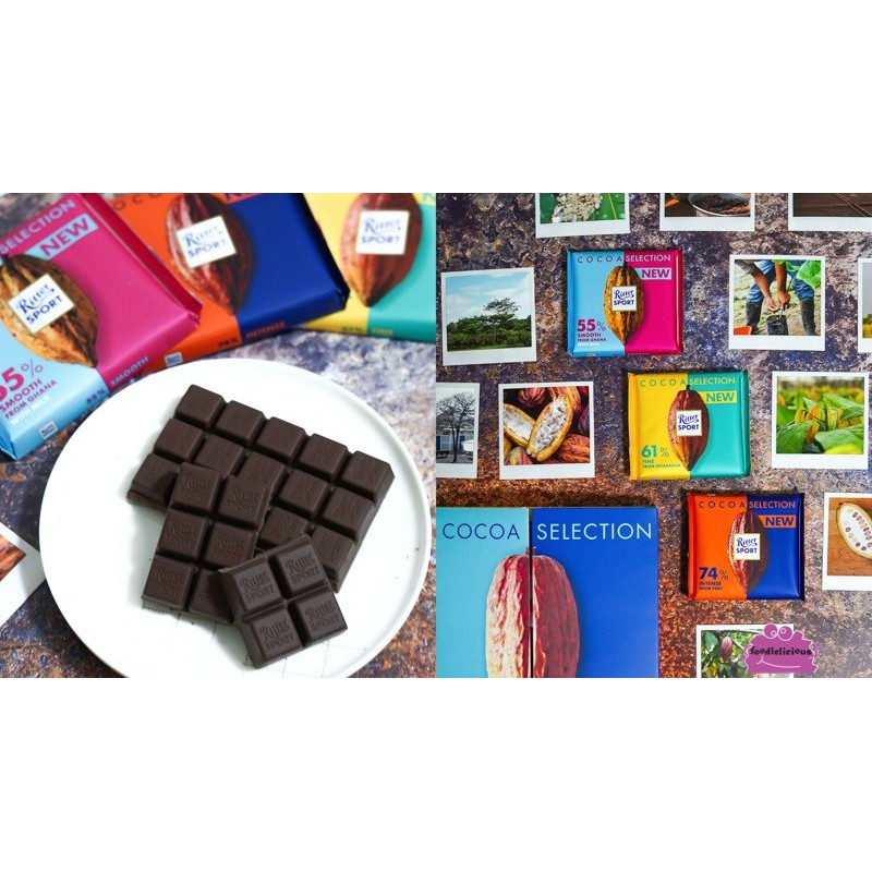 (20 vị) Chocolate Ritter Sport thanh 100gr