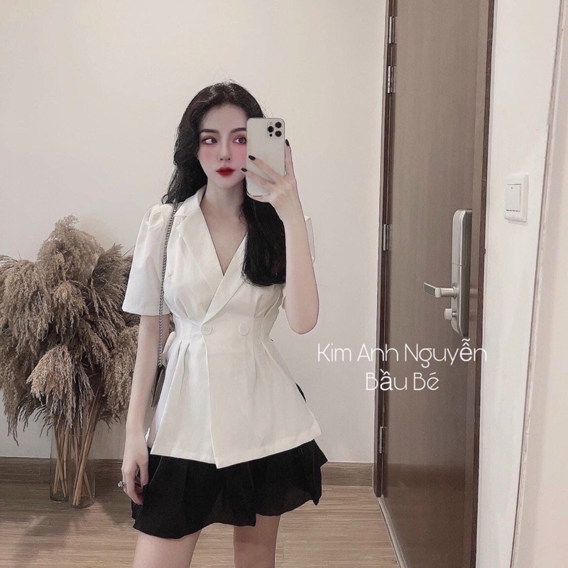 set áo vest blaza kèm cv lụa duyên dáng nhẹ nhàng