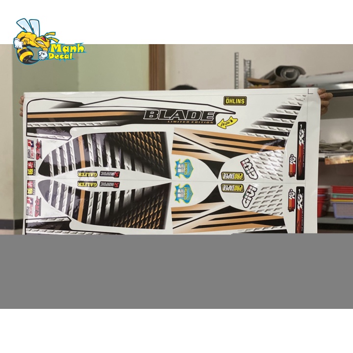 Ten rời xe wave blade 110 dán xe đen