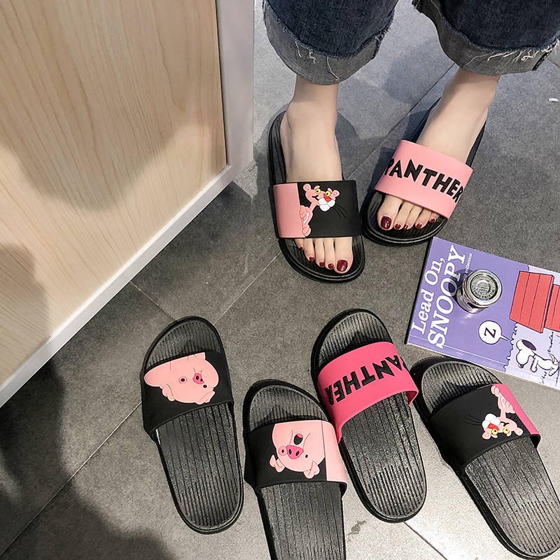 Dép lê Dép Quai Ngang Chống Trượt Họa Tiết Hoạt Hình Dễ Thương Phong Cách Hàn Quốc
