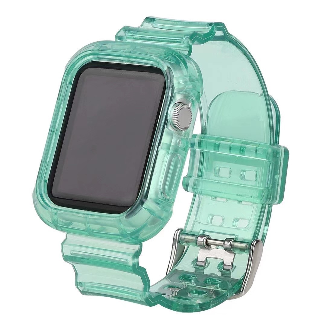 Dây Silicone Trong Suốt Cho Đồng Hồ Thông Minh Apple Watch Series Se 6 5 4 3 2 1 Kích Thước 40mm 44mm 38mm 42mm