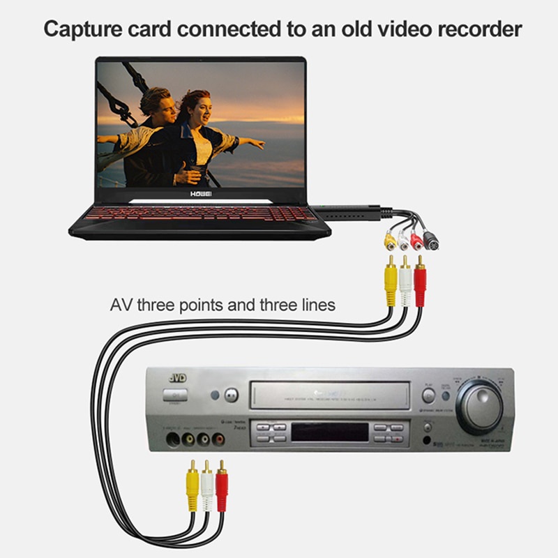 Bộ Chuyển Đổi Hình Ảnh VHS VHS Sang Cổng USB 2.0 VHS VHS VCR TV Hỗ Trợ Win 7/8/10