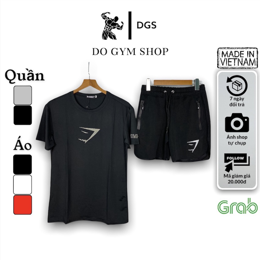 Bộ đồ nam tập gym DO GYM SHOP form ôm body, logo thêu, thun lạnh co giãn 4 chiều