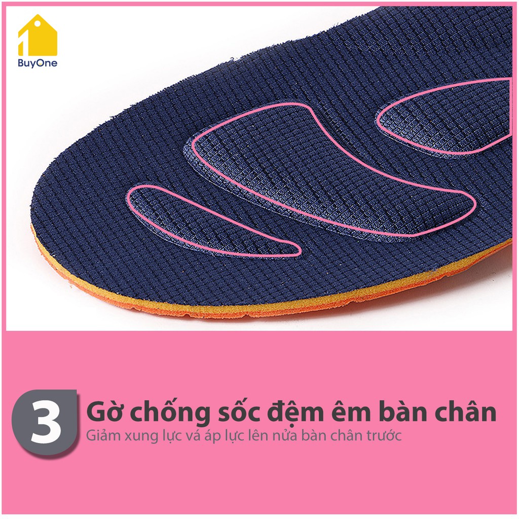 Lót giày thể thao 6 gờ chống sốc EVA, đệm lõm bàn chân và có rãnh chịu lực - buyone - BOPK154