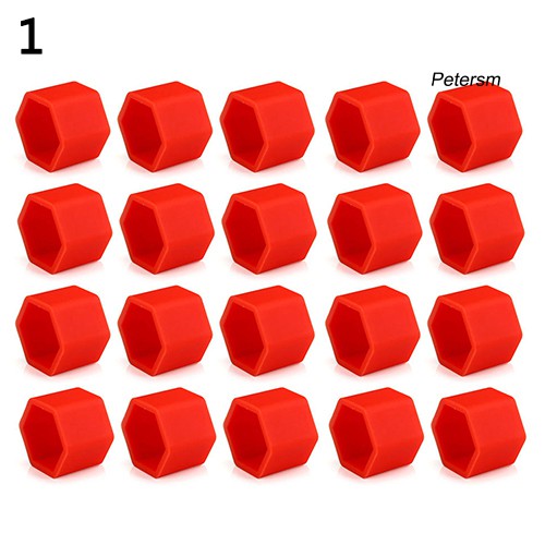 Bộ 20 nắp chụp vít bánh xe hơi bằng silicon 19mm