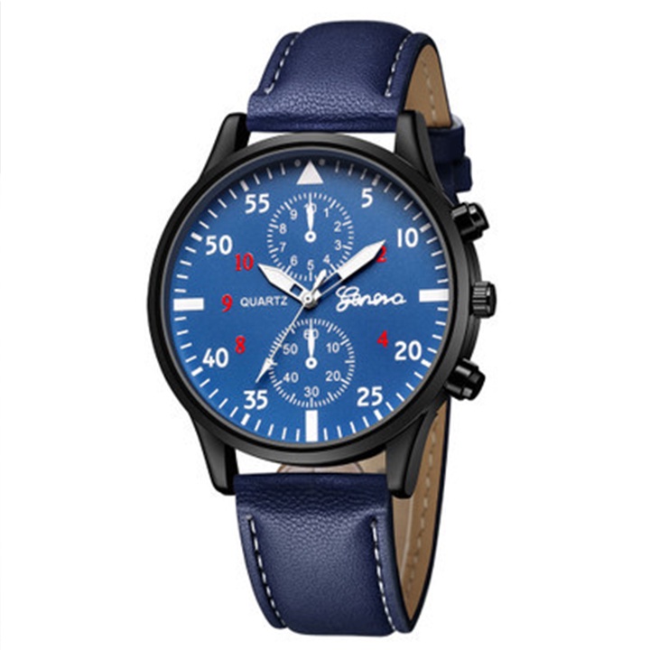 Đồng Hồ Nam Geneva23 Dây Da Thời Trang Phong Cách Hàn Quốc Cực Đẹp