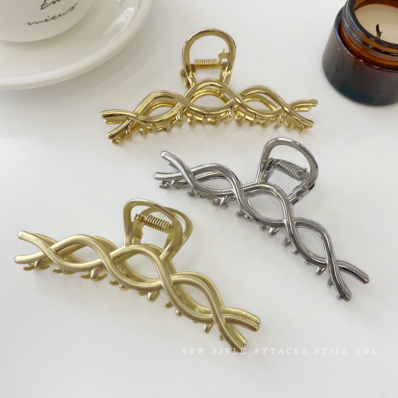 Kẹp tóc bằng kim loại nhám phong cách Hàn Quốc thiết kế thời trang cho nữ