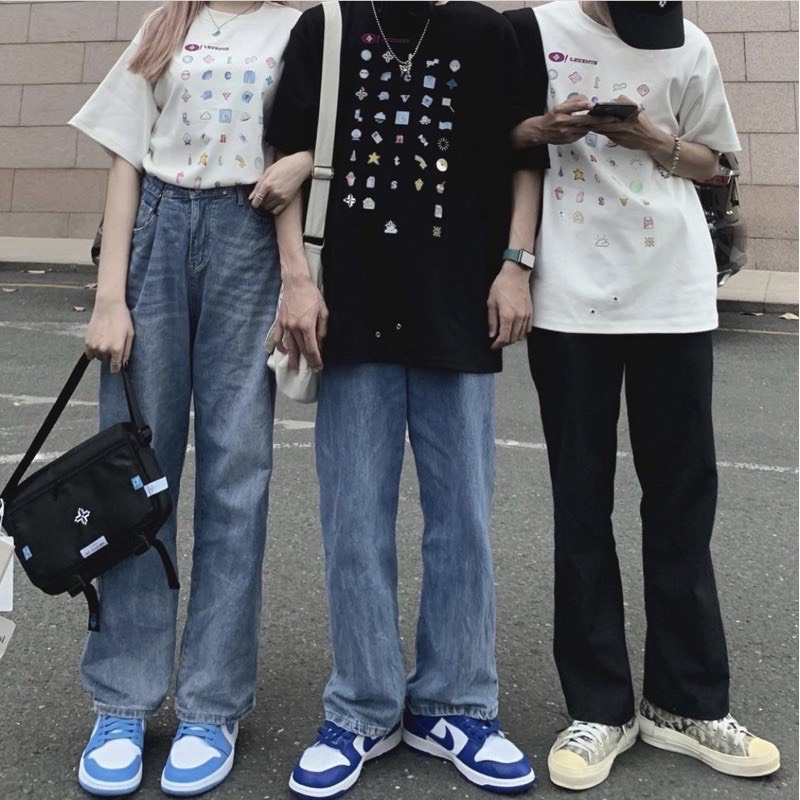 Áo LEVENTS INTERNET LOVE PIXEL , Tee Thun Local Brand Levent Tay Lỡ Form Rộng Unisex Nam Nữ Freesize Full Tag TUN SHOP