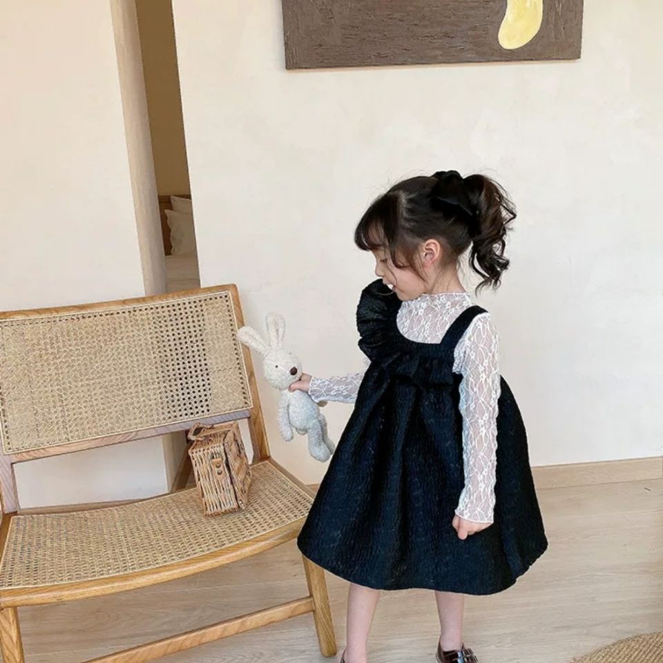 Áo ren lưới mỏng tay dài thời trang mới xuân thu 2021 cho bé gái