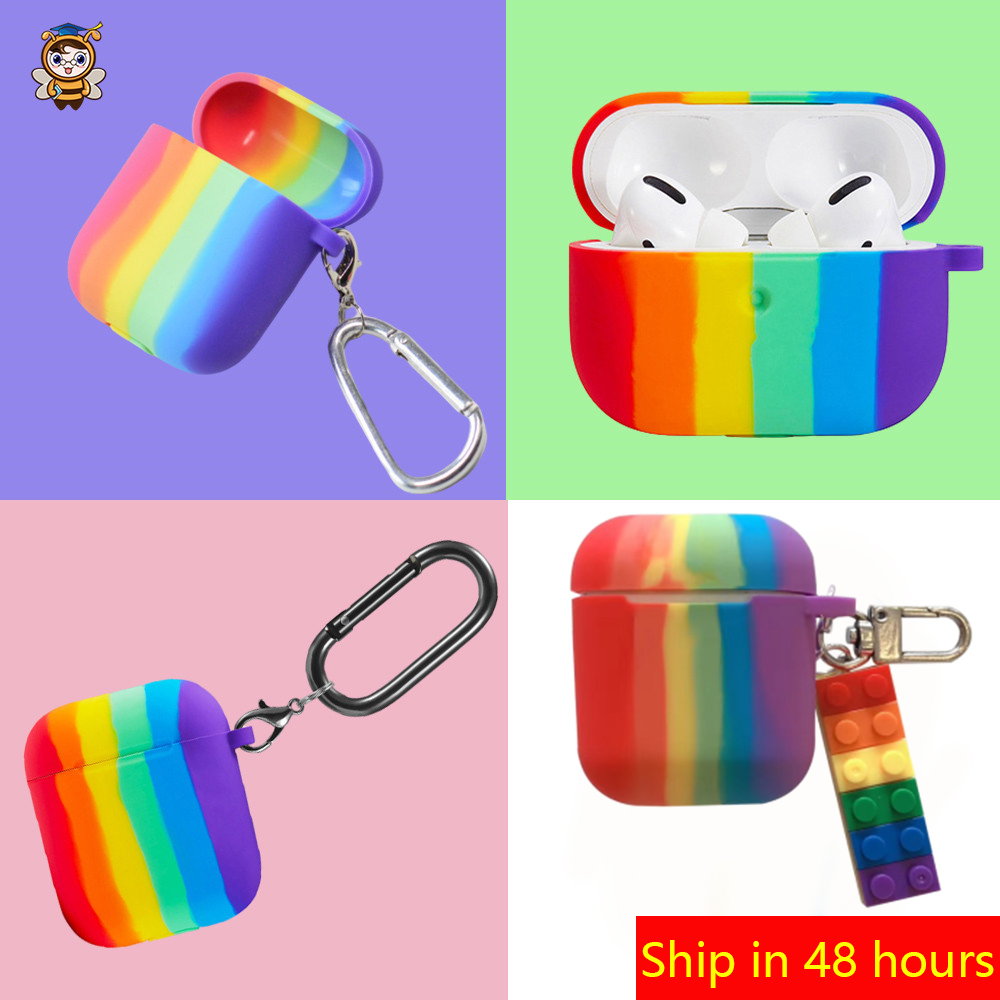 Vỏ silicon cầu vồng đựng hộp tai nghe Airpod 1 2 3 Pro | BigBuy360 - bigbuy360.vn