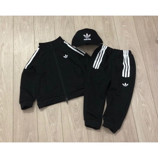 Set bộ khoác nỉ Adidas kèm mũ lưỡi trai siêu xịn xò cho bé trai, chất nỉ da cá mềm