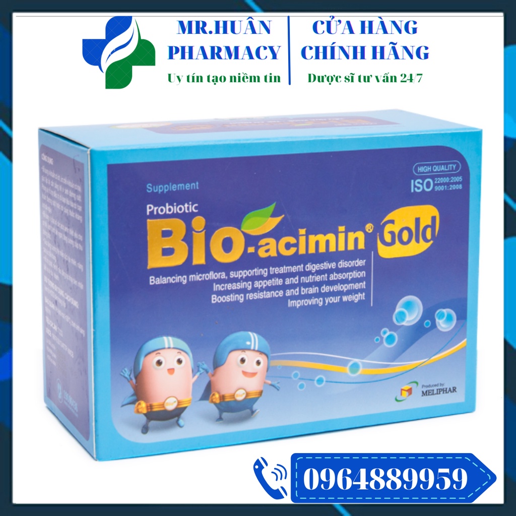 Bio Acimin Gold (Hộp 30 gói) - Tiêu hóa khỏe, trẻ ăn ngon