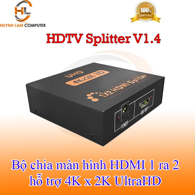 Bộ chia màn hình HDMI 1 ra 2 HDTV Splitter V1.4 hỗ trợ 4K x 2K UltraHD