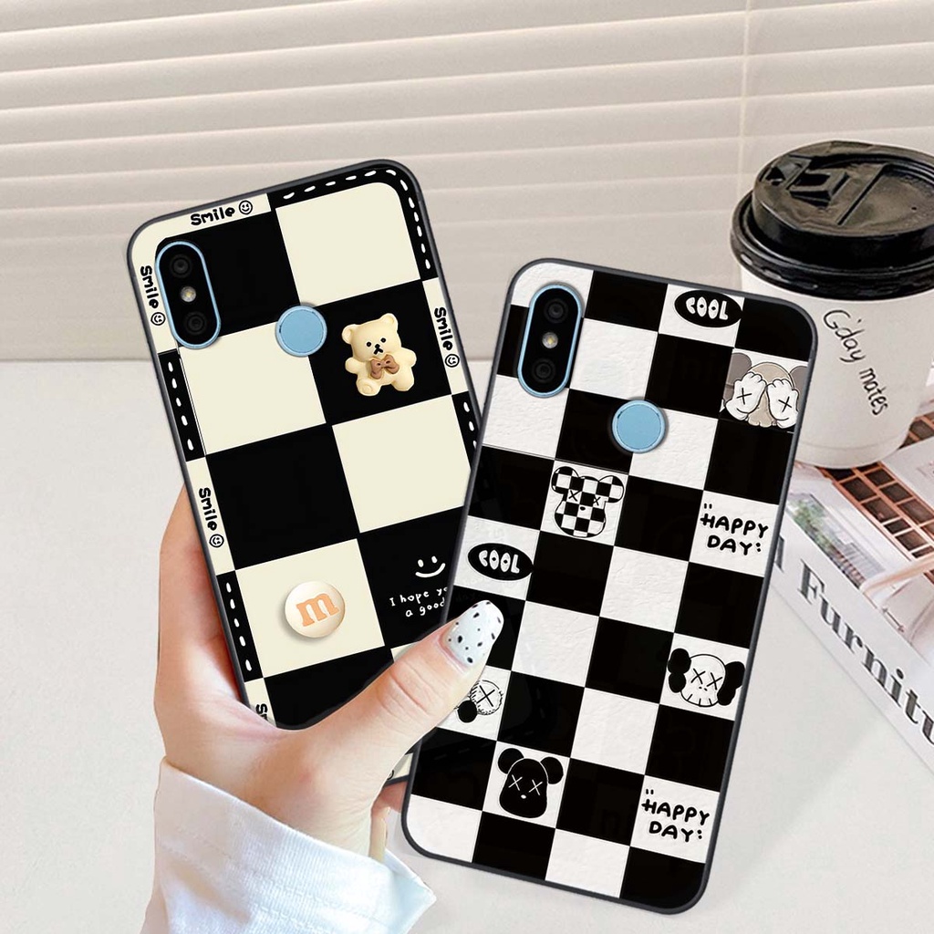 Ốp Xiaomi Redmi 6 Pro / Mi A2 Lite gấu Bear rick caro vuông thời trang siêu đẹp